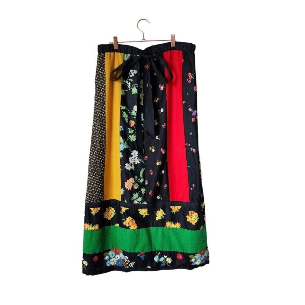 MR. HANK x VINTAGE Cottagecore patchwork 70's floral maxi‎ skirt moody floral